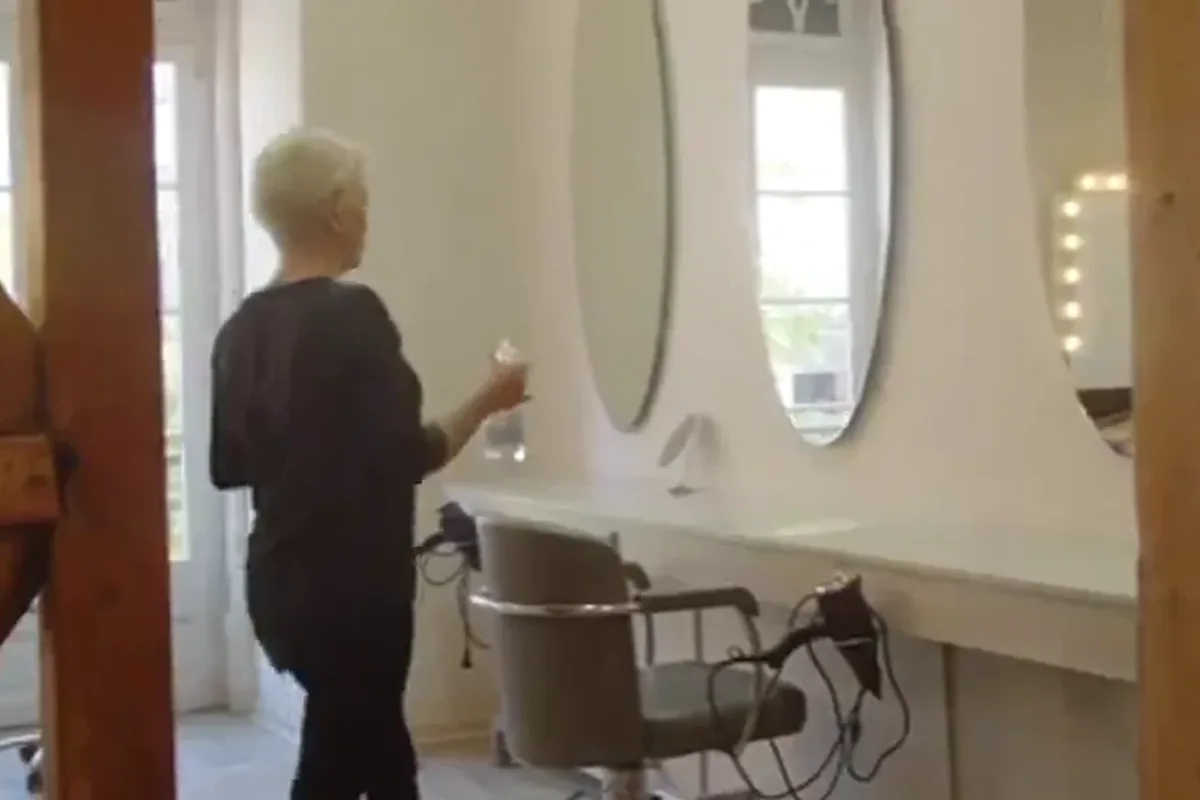 Salon mirror and styling chair