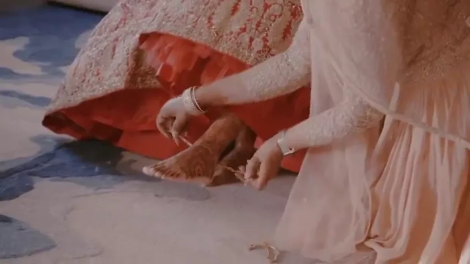 The first look — wedding film still